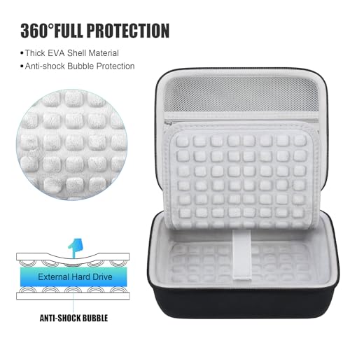 BOVKE Hard Drive Case for WD Elements My Book Seagate Expansion Desktop External Hard Drive HDD 6TB 8TB 10TB 12TB 14TB 16TB 18TB 22TB 24TB 26TB 28TB, 3.5 Inch Portable Desktop HDD Carrying Case, Black - color: Black
