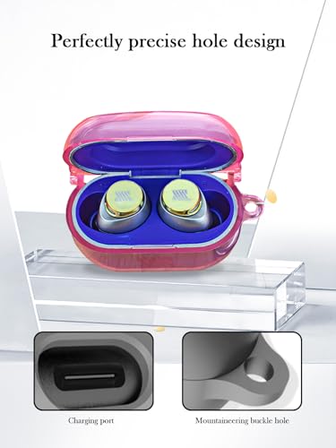 Case for AVIOT TE-V1R-HEN hololive English -Myth- Collaboration Wireless Earbuds,Soft Protective,Shockproof,BOVUGAC Silicone Case Cover with Keychain & Cleaning Kit & Lanyard-Pink - color: Pink