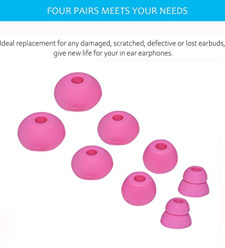 Replacement Silicone Eartips Earbuds Eargels for Beats by dr dre Powerbeats 3 Wireless Stereo Earphones (Pink) - color: Pink