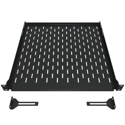 1U Server Rack Shelf - 4 Post Mount Tray (450mm Depth) - Tupavco TP1711 | 17.7" deep rackmount tray for 19in standard rack / network cabinet, vented for maximum airflow