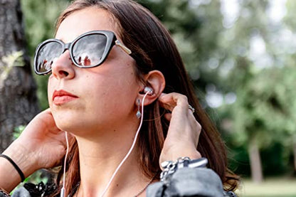 LUDOS Clamor Wired Earbuds in-Ear Headphones, 5 Years Warranty, Earphones with Microphone, Noise Isolating Ear Buds, Memory Foam for iPhone, Samsung, School Students, Kids, Women, Small Ears - Pink - color: Pink, style: 3.5 mm