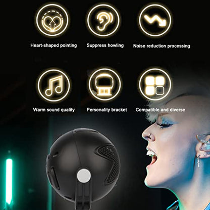 Chatting Microphone Headphone USB Port Streaming Mic Game Vocal Record Application Mic Used as Speaker Player Recorder