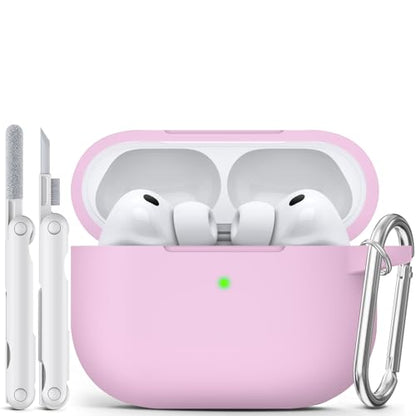 for AirPods Pro 3 Case 2025,Come with Cleaner Kit,Light Lilac | Silicone Protective Cover for Airpod Pro 3rd Generation Case with Keychain,for Women Men,One-Piece Design,Shockproof - color: D-Light Lilac