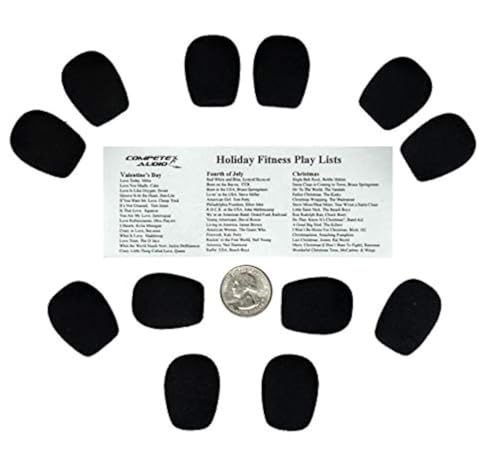 Standard Microphone Windscreens (Microphone Covers) 12-Pack Headset/Lapel (Lavalier) Fitness Leader/Gamer Pack Black