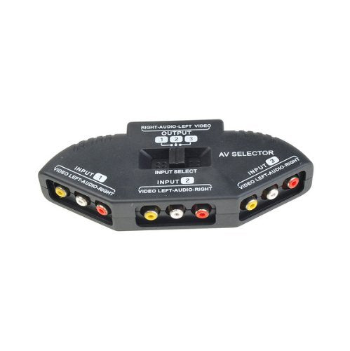 Importer520 3-Way Audio Video RCA Composite AV Video Game Selector Switch Box Splitter