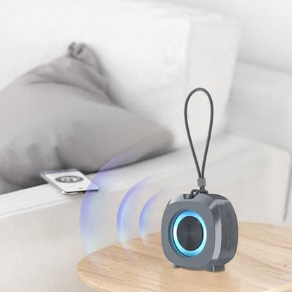PEICHENG Speaker, Small Portable Bluetooth Wireless IPX5 Waterproof Shower Speaker,Loud Stereo Sound Deep Bass,TWS Paire, RGB Lights,Long Playtime for Outdoor Party, Great Gift,1PC(Gray) - color: Gray
