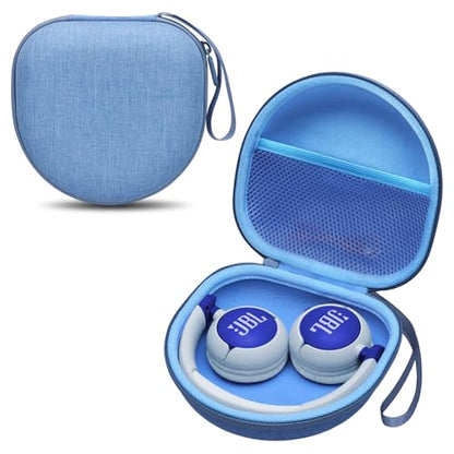 Kids Headphone Case for JBL Junior 320/320BT, Blue(Case Only) | for iClever BTH12/HS19/BTH22/BTH20/BTH18/BTH26, MIDOLA, Candy Bila, JoySpark, acer, eKids, JLab JBuddies Foldable Headphones - color: Dark Blue-Blue