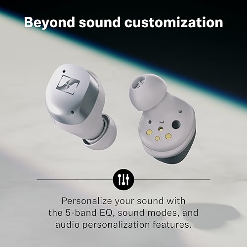 Sennheiser MOMENTUM True Wireless 4 Smart Earbuds, Bluetooth 5.4, Crystal-Clear Sound, Noise Cancelling Earbuds, Comfortable Design, 30-Hour Battery, Adaptive ANC, LE Audio, Auracast – White - color: White