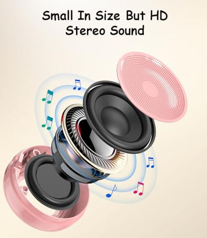 EWA Portable Mini Metal Karaoke Machine, Bluetooth Karaoke Speaker with 2 Wireless Microphones, Ideal Gifts for Girls Boys Family Home Party Birthday Christmas Toys Gifts-(Pink) - color: Pink