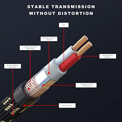 XLR Cables, Short XLR Cables 1.5ft 6packs, Microphone Cable Male to Female Nylon Braided 3 Pins - size: 1.5ft