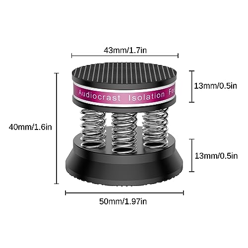 4px Spring Speaker Spike Pads, Isolation Stand Feet, Aluminum Non-Slip Speaker Floor Protectors, Sound Dampening Anti Vibration Speaker Base Pad for HiFi Amplifier/DAC/Turntable/Player - color: Black