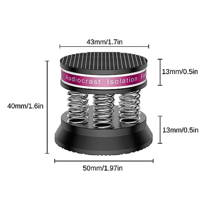 4px Spring Speaker Spike Pads, Isolation Stand Feet, Aluminum Non-Slip Speaker Floor Protectors, Sound Dampening Anti Vibration Speaker Base Pad for HiFi Amplifier/DAC/Turntable/Player - color: Black