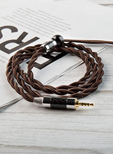 keephifi Earphone Upgraded Cable CCZ【XI】 6N Single Cystal Copper Replacement Headsets Wire CCZ Plume Standard Cable for BLON KZ TRN TIN Audio Cable (MMCX 2.5MM, Brown) - size: MMCX 2.5MM