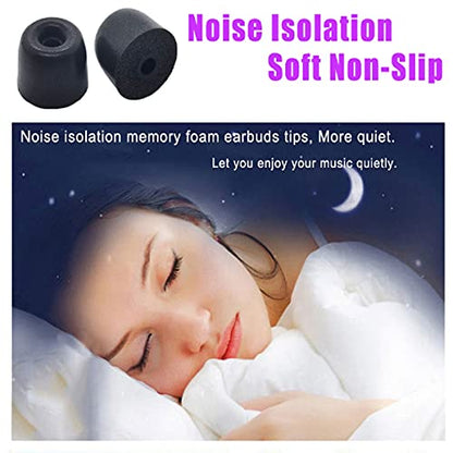 Universal Memory Foam Earbuds Tips Replacement for 3mm-4mm Storage Box | 3 Pairs LMS Noise Isolating, Secure Fit Anti-Slip Ear Tips for In-Ear Earphones - size: 3.0-LMS