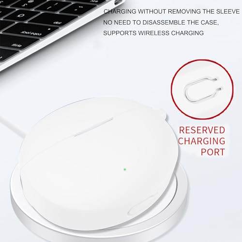 Compatible with OnePlus Buds 4 Case Cover,Shock-Proof,Premium Silicone with Keychain,Lanyard,Cleaning Accessories-White