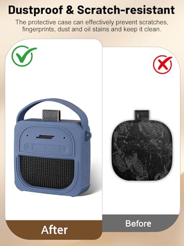 Silicone Protective Case for Bose SoundLink Micro (2nd Gen) Bluetooth Speaker, Full-Body Protective Cover with Precise Cutout, Shockproof Dustproof Protector Sleeve & Scratch-Resistant Sleeve[Blue] - color: Blue