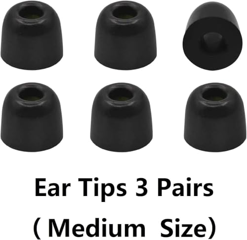 Memory Foam Ear Tips Noise Canceling Foam Eartips Ear Cap Replacement Ear Tip Compatible with KZ ZS10 Pro, Medium Size 3 Pairs,Black 515 M - size: Medium