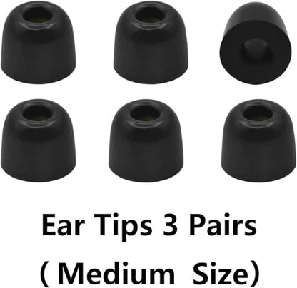 Memory Foam Ear Tips Noise Canceling Foam Eartips Ear Cap Replacement Ear Tip Compatible with KZ ZS10 Pro, Medium Size 3 Pairs,Black 515 M - size: Medium