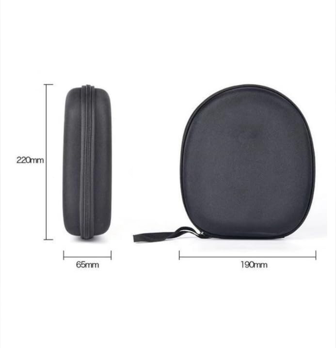Hard Shell Headphone Carrying Case, Black | EVA Hard Shell, Zipper Closure, Portable Travel Case, Fits Over-Ear Headphones