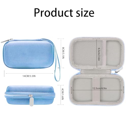 Hard Carrying Case Compatible with EMAY 6L ECG Monitor（Blue） | EMAY 6L carry case protects a portable ECG monitor with a shock-resistant shell and mesh pocket, With waterproof design - color: Blue