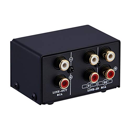 Audio Switcher 2 in 1 Out/1 in 2 Out A/B Switch Stereo Audio Splitter Box with No Distortion Jack for Switching Between Computer Speakers and Headphones - size: RCA jack