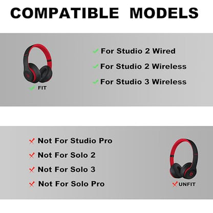 Studio 3 Headband Replacement - Durable & Comfortable Cushion, Compatible with Studio 3 Wireless(A1914) & Studio 2 Wired/Wireless (B0500/B0501) Headphones (Studio 3-Defiant BlackRed) - color: Studio 3-Defiant BlackRed