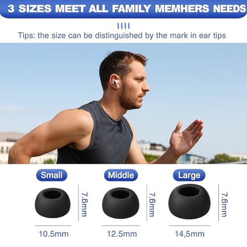 Premium Memory Foam Tips for AirPods Pro 1st&2nd Gen. No Silicone Eartips Pain. Anti-Slip Eartips. Fit in The Charging Case, 3 Pairs (Small) - size: Small