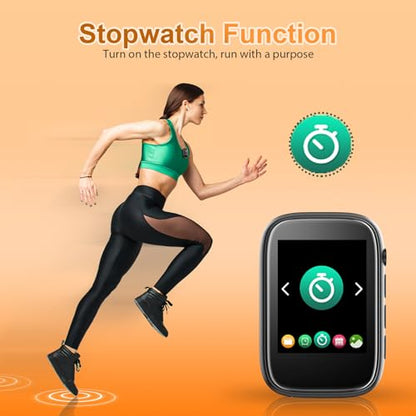 Portable Kids Mp3 Player with Clip on Back,Small Music Player with Bluetooth 5.3,Touch Screen,Biult-in Voice Record FM Radio,Micro SD Card Slot and Speaker for Outdoors Sports,Max 512GB Expand