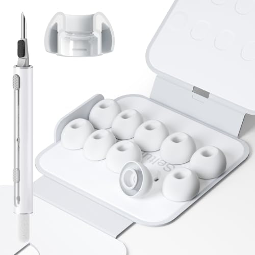 5 Pairs Replacement Ear Tips for AirPods Pro 3 (Large) | Foam-Infused Hybrid Silicone Eartips for AirPods Pro 3 Ear Tips Accessories with Cleaning Pen & Storage Box - size: L