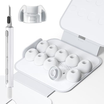 5 Pairs Replacement Ear Tips for AirPods Pro 3 (Large) | Foam-Infused Hybrid Silicone Eartips for AirPods Pro 3 Ear Tips Accessories with Cleaning Pen & Storage Box - size: L