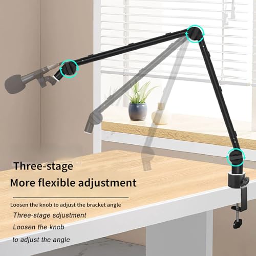 Compact Suspension Scissor Arm with 40 Inch Reach and Built-in Cable Management for Creators Studio Microphone Stand