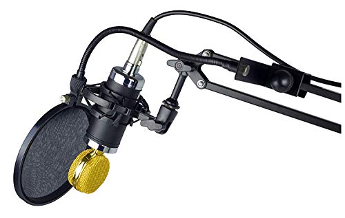 Nady 6-Inch Clamp On Microphone Pop Filter Wind Screen with Flexible Gooseneck and Metal Stabilizing Arm (SPF-1) - style: Upgraded Pop Filter with Stablizing Arm