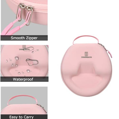 Hard Travel Case for Logitech Zone Vibe 100/125 Wireless Ear Headphones, Protective Carrying Storage Case - Tourmate（only case） - color: Pink