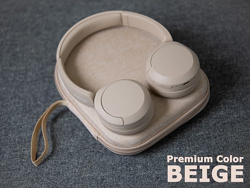 Ginsco Case Compatible with JBL Tune 510BT/520BT/500BT with Sony WH-CH520/510, Ultra-Slim Hard Shell Headphone Case for On Ear Headphones (Beige) - color: Beige