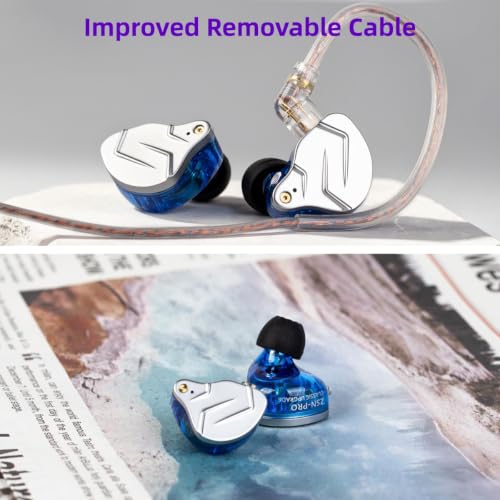KZ ZSN Pro in Ear Monitor Headphones, 1BA 1DD Hybrid Driver Wired Gaming Earbuds, Deep Bass Sound Wired Ear Buds, HiFi IEM for Gaming Music Video Calling Singer Musician Drummer (Without mic, Purple) - color: Purple, style: without mic