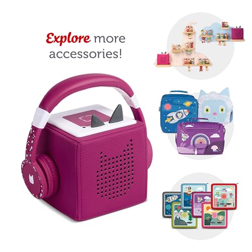 Tonies Foldable Wired Headphones for Kids - Comfortably Designed to fit On-Ear - Works with Toniebox 1 and All 3.5mm Devices - Purple - color: Purple