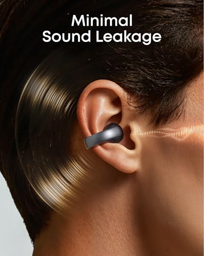 Soundcore AeroClip by Anker, Open-Ear Earbuds, Clip-On Headphones, Adaptive Comfort, Clear Calls with 4 Mics and AI, Stable Fit, 12mm Drivers for Powerful Bass, Hi-Res, Open-Ring Design | Ultra-Comfort for Running Workout, Stable, Power Bass, Hi-Res, 32H