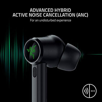 Razer Hammerhead True Wireless Pro Bluetooth Gaming Earbuds: THX Certified - Advanced Hybrid Active Noise Cancellation - 60ms Low-Latency - Touch Enabled (Renewed)