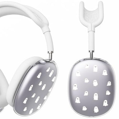 for AirPods Max Headphones Halloween Ear Covers for AirPods Max 2 | Cute Ghost Clear Ear Cups Cover | White Silicone Ear Pad Case Headband Cover for Apple AirPods Max 2/1 (2026/2024/2020) - color: Ghost G/White