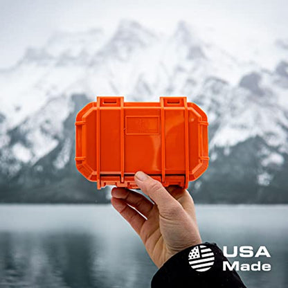 Seahorse 52 Portable Waterproof Dry Box Hard Protective Micro Case - Mil Spec/USA Made / IP67 Waterproof/Lockable - for Earbuds, PLB, IEM, Small Medical Devices, Stash Box (Clear) - color: Blue