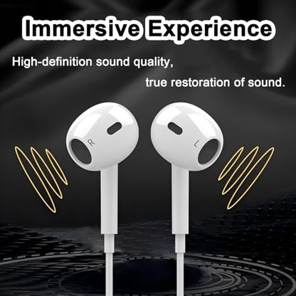 【2 Pack】Wired Earbuds, 3.5mm Headphones Wired, 3.5mm Jack in Ear Headphones with Microphone & Volume Control, Compatible with iPhone, iPad, iPod, Android, Laptop, PC, MP3, MP4 Most 3.5mm Audio Devices