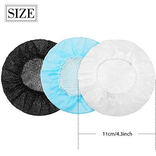 BBTO 300 Pieces Disposable Headphone Covers Non Woven Sanitary Fabric Headset Earphone Covers for Ear Pad Headphones(L-11 cm,White, Blue, Black) - color: White, Blue, Black, size: L-11 cm