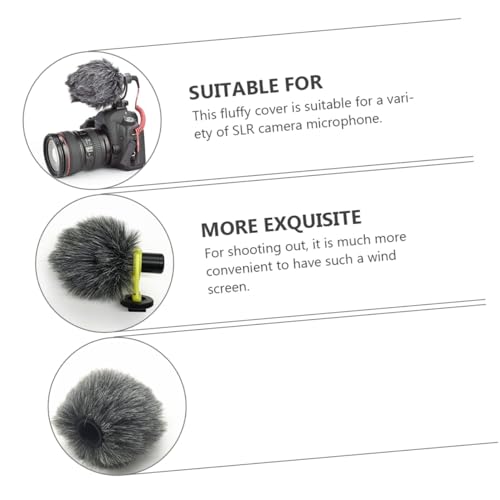 Microphone Furry Windscreen Muff Windshield for Camera Mic Protector with Large Pore Acoustic Foam Suitable for Outdoor Recording and Video Shooting