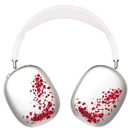 Headphone Cover for AirPods Max, Girly Cute Clear Ear Cups Covers, Silicone Ear Pad Case Headband Cover for Apple AirPods Max (2024/2020), Rose - color: Rose-Clear