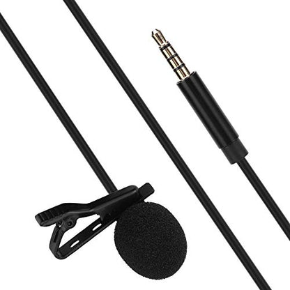 Professional Omnidirectional Portable Lavalier Microphone Wired with 1.5M Cable for Interview Recording for Mobile Phones 3.5mm Interface Plastic Material