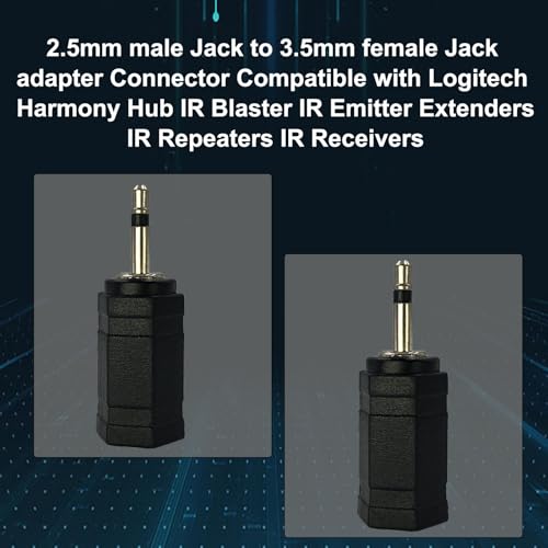2.5mm Male Mono to 3.5mm Female Mono Adapter 2 Pack | for Microphone Headphones Speakers Mobile Devices, Black