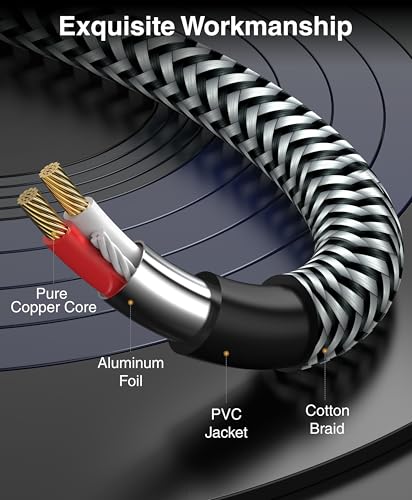 BlueRigger 3.5mm Aux to 2RCA Audio Cable (6FT, 90D Stereo Splitter Y 2RCA Male, Braided, 1/8" RightAngled TRS to RCA, Hi-Fi Sound, Metal Shell) - for Phones, Amplifiers, Tablets, Home Theater, HDTV - size: 6FT, style: 3.5mm Angled