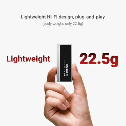 AIYIMA H4 Hi-Res Portable USB C Headphone Amp,DSD512 ES9039Q2M DAC Amp | Digital Display Support 32bit/768kHz | 4.4MM/3.5MM Dual Headphones Output | UAC 1.0 Gaming mode Compatible with Switch & PS5