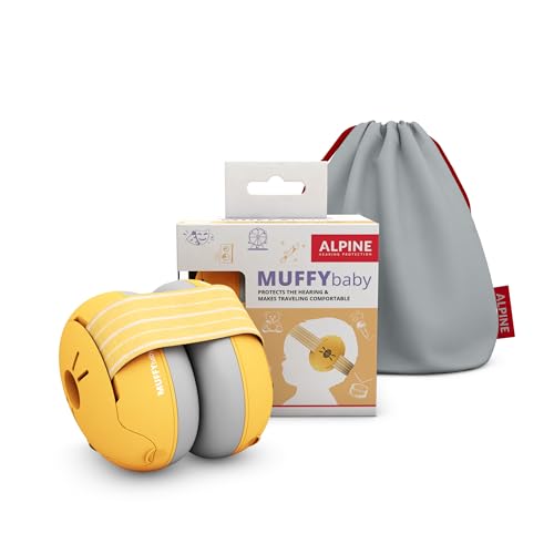 Alpine Muffy Baby Ear Muffs Noise Protection | Toddler Ear Protection | For babies up to 4 years | 24dB Sound Reduction | Baby Hearing Protection | Noise Reduction | Baby Essentials New Mom Gifts - color: Yellow