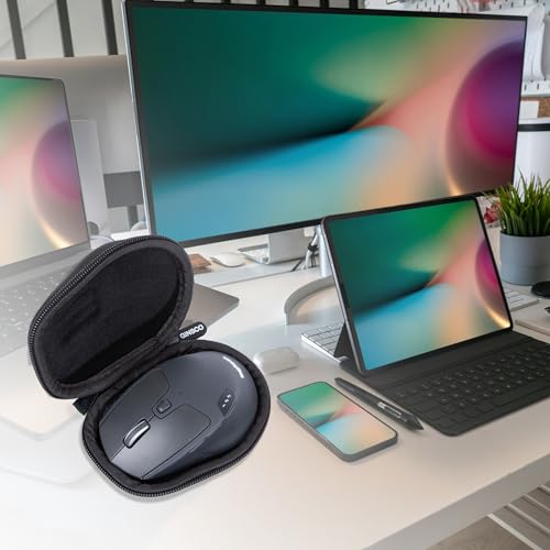Ginsco Hard Travel Case Compatible with Logitech M720 Triathlon/M705 Marathon/M510/M550/M330/M317/M196/M185 Wireless Mouse, Universal Hard Shell Storage Case (Black, M) (Pack of 3) - color: Black, size: M (Pack of 3)